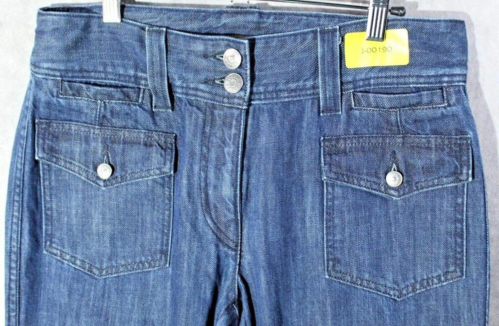 Fossil Wide Leg Jeans Womens 31 Blue Med Wash High Rise Relaxed Denim